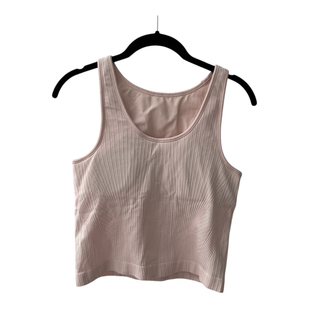 Lululemon Ebb to Street Cropped Tank Top Rib Map Strawberry Milkshake Size 8